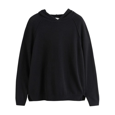 Shop Chinti & Parker Wool-cashmere Boxy Hoodie In Black