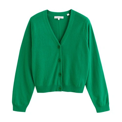 Shop Chinti & Parker Wool-cashmere Cropped Cardigan In Junglegreen