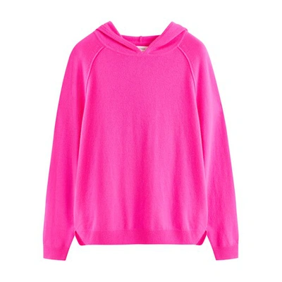 Shop Chinti & Parker Wool-cashmere Boxy Hoodie In Hotpink