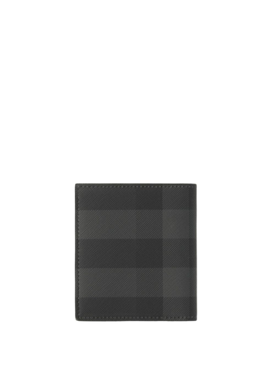 Burberry Logo-lettering Bi-fold Wallet In Schwarz