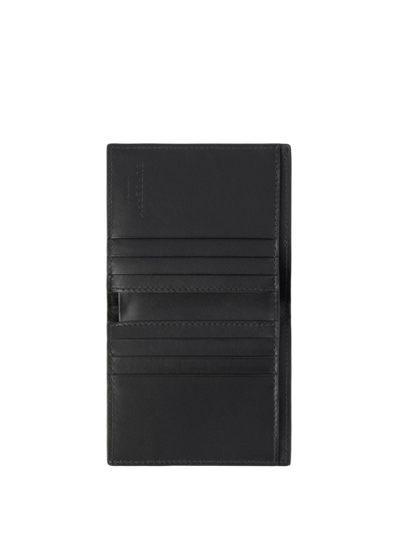 Burberry Logo-lettering Bi-fold Wallet In Schwarz