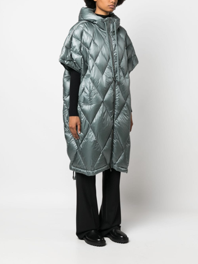 Shop Peserico Short-sleeved Quilted Coat In Grün