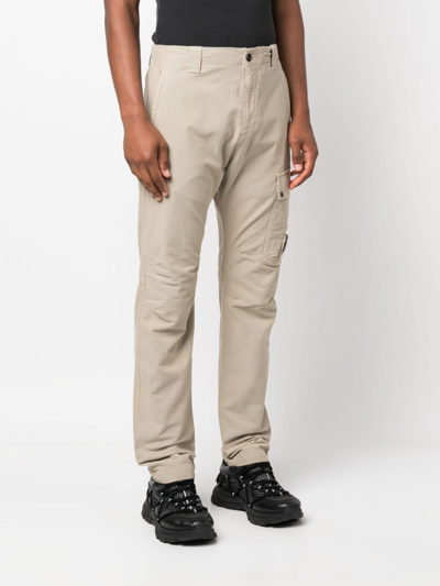 C.p. Company Ottoman Lens-patch Cargo Trousers In Nude