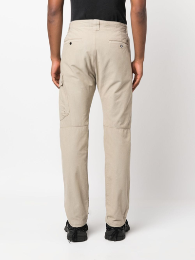 C.p. Company Ottoman Lens-patch Cargo Trousers In Nude