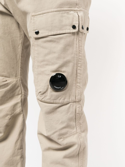 C.p. Company Ottoman Lens-patch Cargo Trousers In Nude