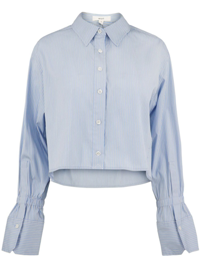 Shop A.l.c Monica Ii Striped Cotton Shirt In Blau