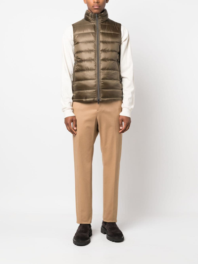 Shop Herno Zip-up Reversible Gilet In Grün