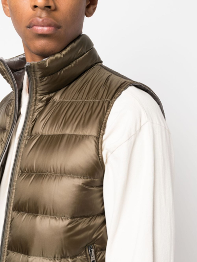 Shop Herno Zip-up Reversible Gilet In Grün