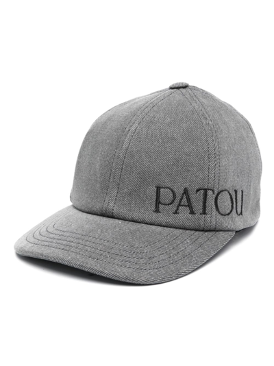 Shop Patou Logo-embroidered Denim Cap In Grau