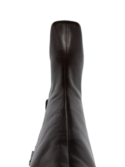 Shop Lemaire 60mm Leather Thigh-high Boots In Braun