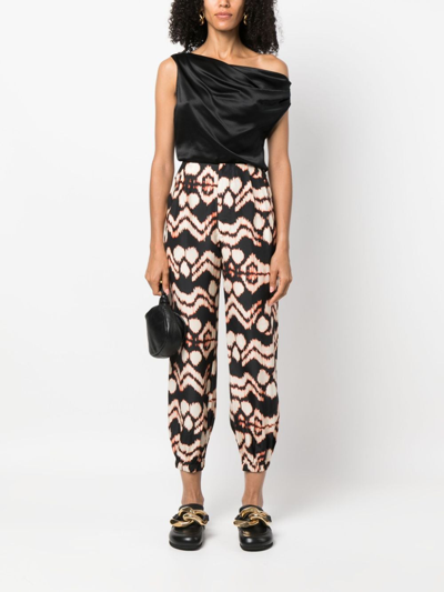 Ulla Johnson Abstract-print Straight Trousers In Schwarz