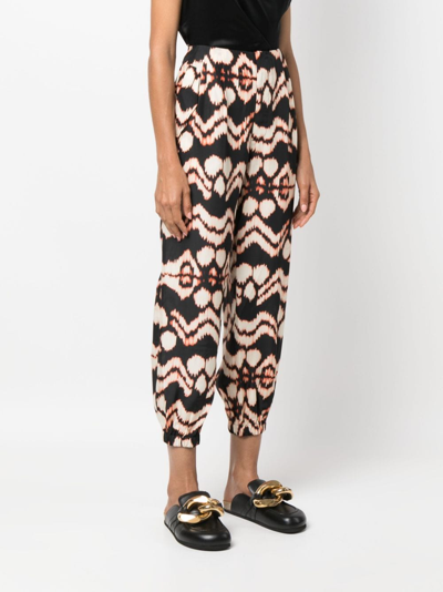 Ulla Johnson Abstract-print Straight Trousers In Schwarz