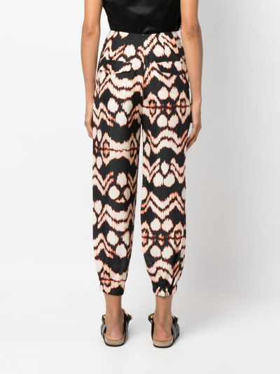 Ulla Johnson Abstract-print Straight Trousers In Schwarz