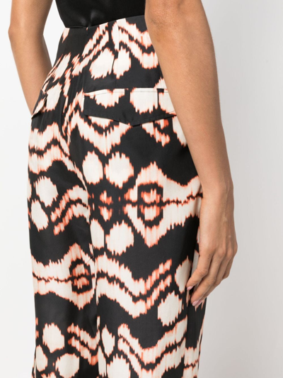 Ulla Johnson Abstract-print Straight Trousers In Schwarz