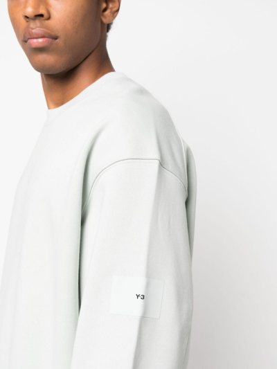 Shop Y-3 Logo-print Organic-cotton Sweatshirt In Grün