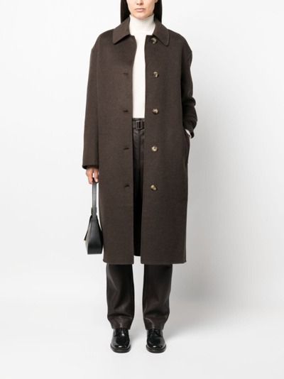 Shop Totême Single-breasted Coat In Braun