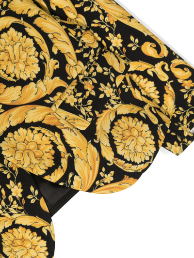 Shop Versace Baroque-print Single-breasted Blazer In Yellow