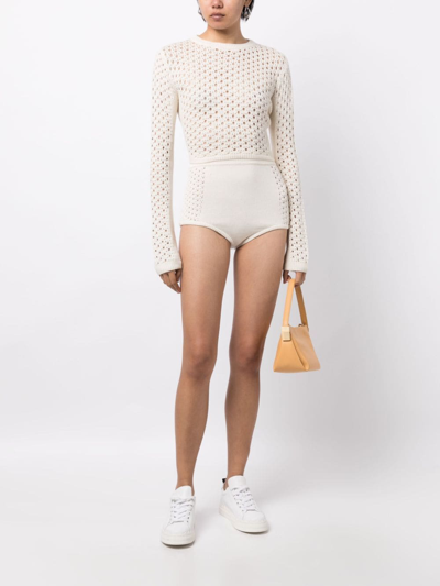 Shop Cashmere In Love Kira Crochet-knit Shorts In White
