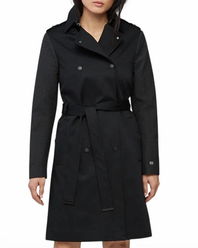 Shop Soia & Kyo Kya Trench Coat In Black