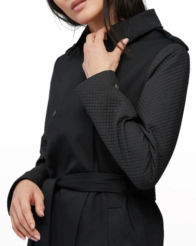 Soia & Kyo Kya Stretch Cotton Trench Coat In Black