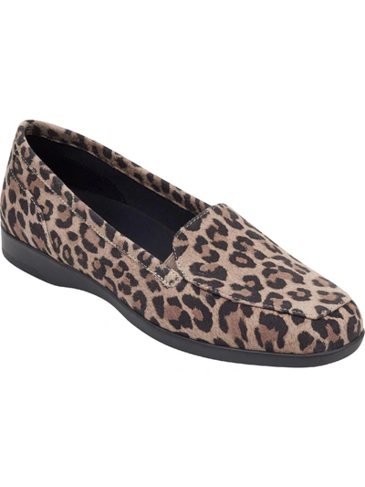 Shop Easy Spirit Devitt 10 Womens Leather Slip On Loafers In Brown