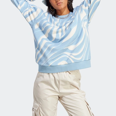 Shop Adidas Originals Women's Adidas Abstract Allover Animal Print Sweatshirt In Multi