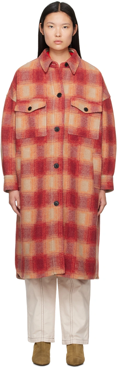 Isabel Marant Étoile Marant Étoile Woman Coat Orange Size 2 Recycled Polyester, Virgin Wool, Polyester, Acrylic In 11or Orange