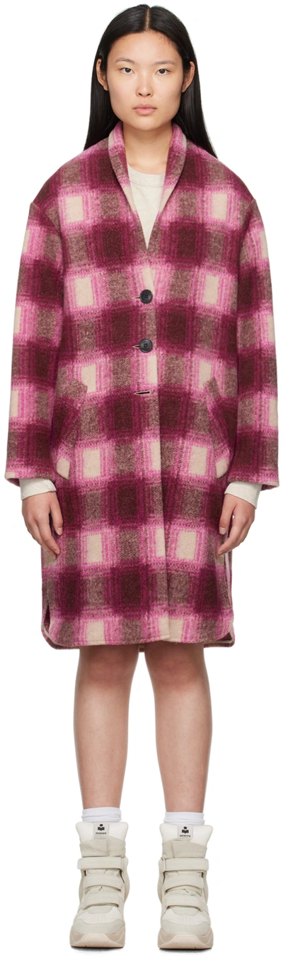 Shop Isabel Marant Étoile Pink Gabriel Coat In 40fa Fuchsia