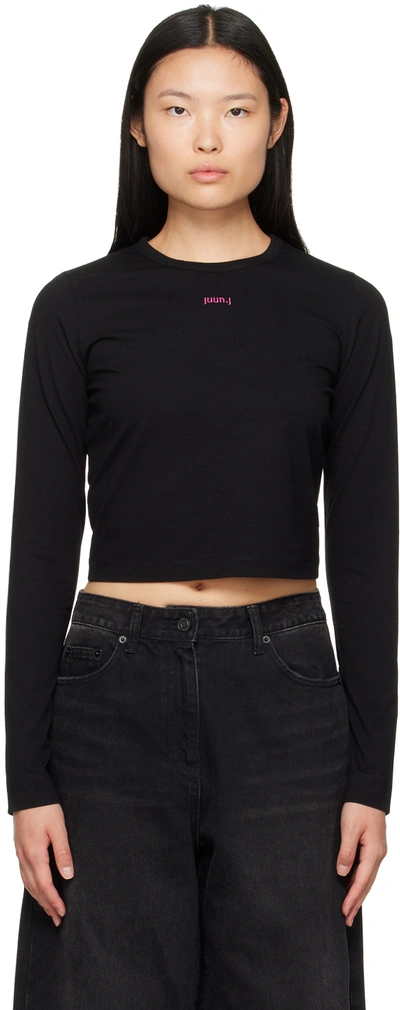 Juunj Ssense Exclusive Black Long Sleeve T-shirt In Black