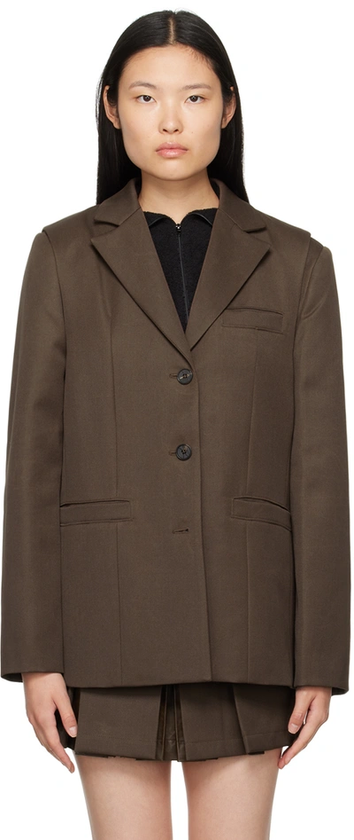 Shop Lvir Brown Convertible Blazer & Vest Set