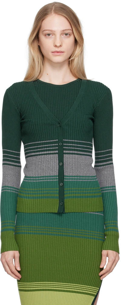 Shop Staud Green Cargo Cardigan In Pine Forest (pnfr)