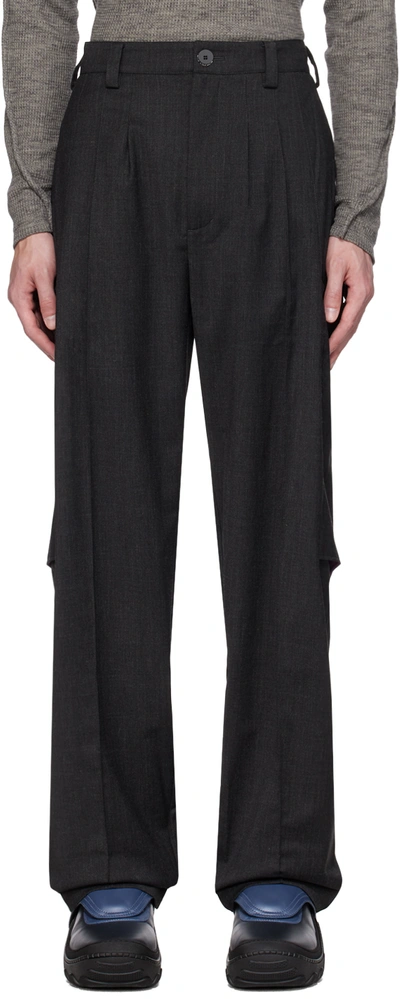 Shop Kiko Kostadinov Gray Megara Trousers In Charcoal Grey