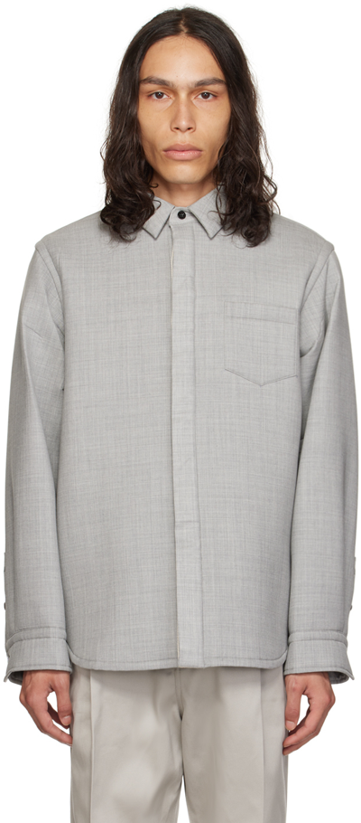 Shop Sacai Gray Suiting Bonding Shirt In 301 Gray