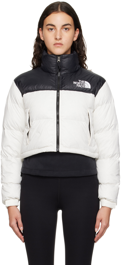 Shop The North Face White & Black Nuptse Short Down Jacket In Q4c Gardenia White/t