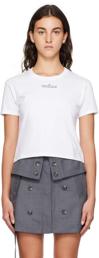 Shop Rokh White Embroidered T-shirt In 01white