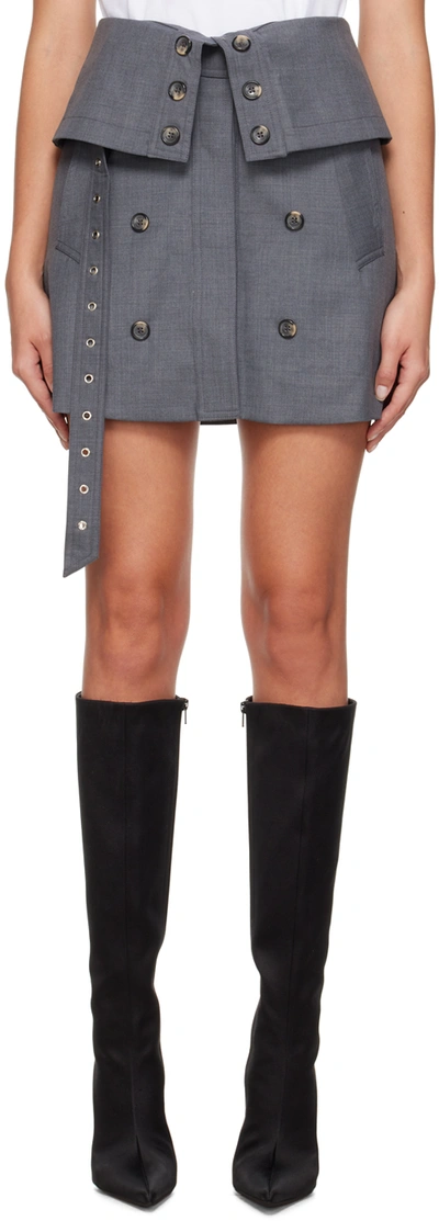 Rokh A-line Decorative-buttoned Miniskirt In 20darkgrey