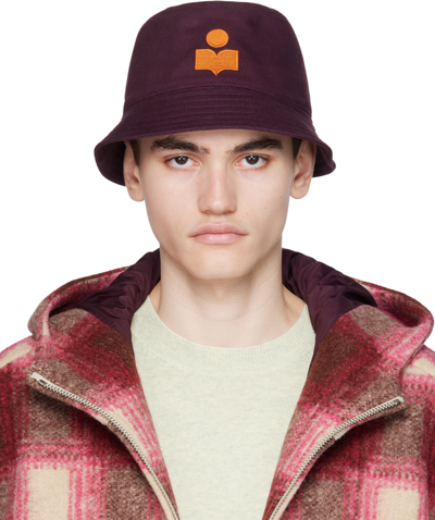 Shop Isabel Marant Purple Haley Bucket Hat In Plor Plum/orange