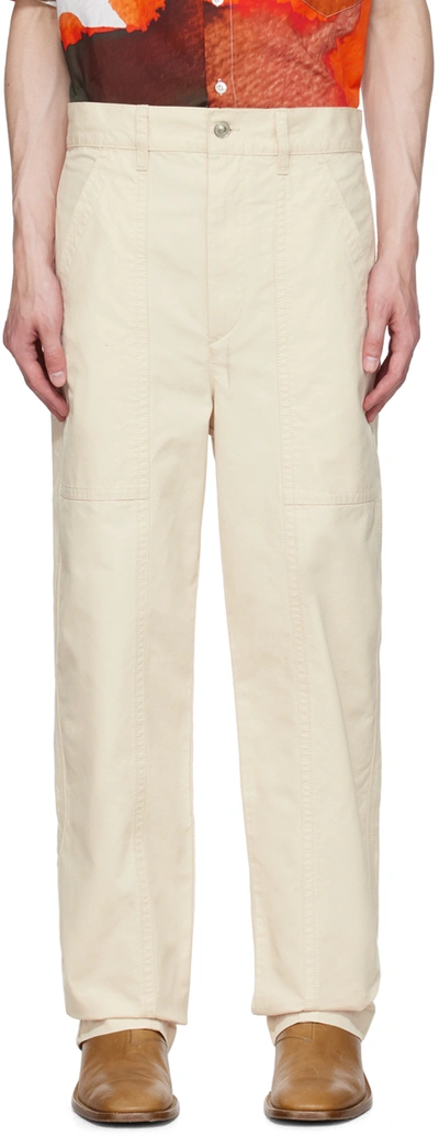 Shop Isabel Marant Off-white Leonel Trousers In 23ec Ecru