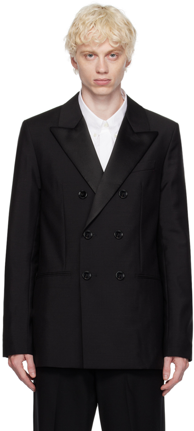 Shop Ami Alexandre Mattiussi Black Double Breasted Jacket In Black/001