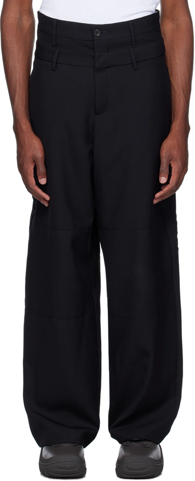 Shop Ambush Black Double Belted Trousers