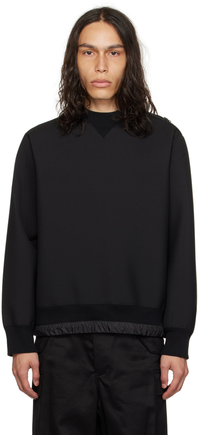 Shop Sacai Black Suiting Bonding Sweatshirt In 001 Black