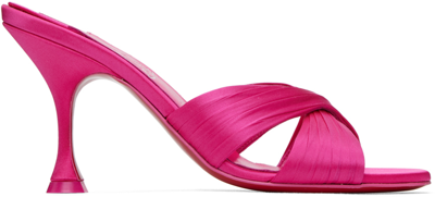 Christian Louboutin Nicol Is Back Crisscross Mule Sandals In P836 Bolerose/lin Bo
