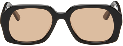 Shop Velvet Canyon Black 'le Classique' Sunglasses In Black/amber