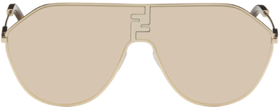 Shop Fendi Gold Ff Match Sunglasses In 6532g