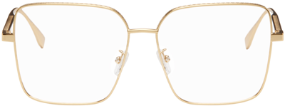 Shop Fendi Gold Square Glasses In 56030