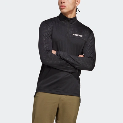 Shop Adidas Originals Men's Adidas Terrex Multi Half-zip Long Sleeve Tee In Black