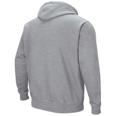 Colosseum Heathered Gray Vcu Rams Arch And Logo Pullover Hoodie In Heather Gray