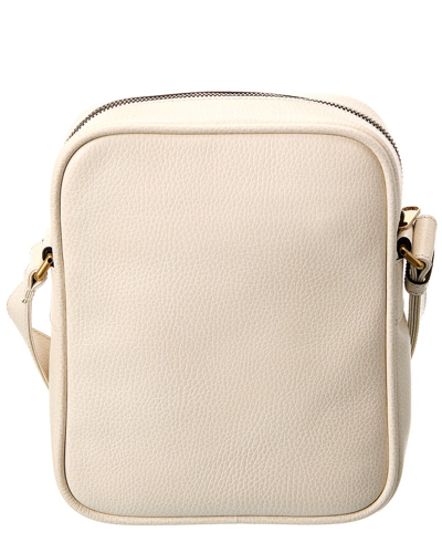 Gucci Logo Print Leather Crossbody Bag in White –