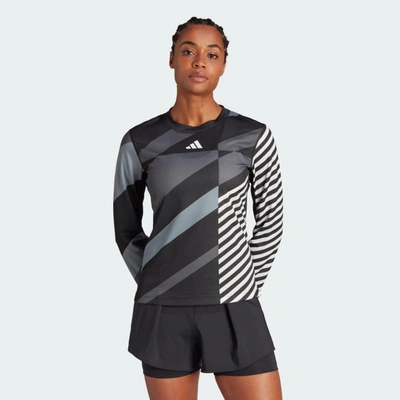 Shop Adidas Originals Women's Adidas Tennis Heat. Rdy Pro 3/4 Sleeve Tee In Black