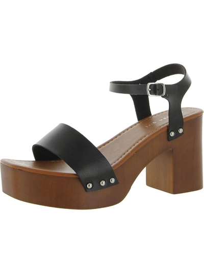 Shop Madden Girl Daniv Womens Faux Leather Studded Platform Sandals In Black